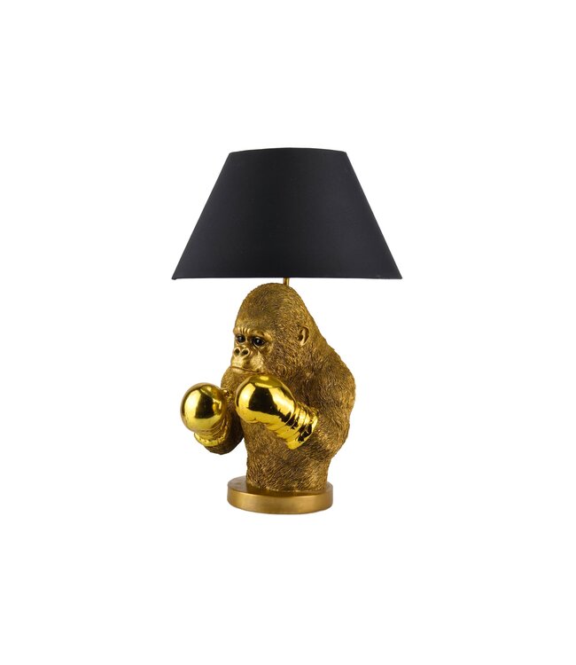 Invicta Interior Tafellamp KING APE 55 cm met goudkleurige en zwarte kap - 48025