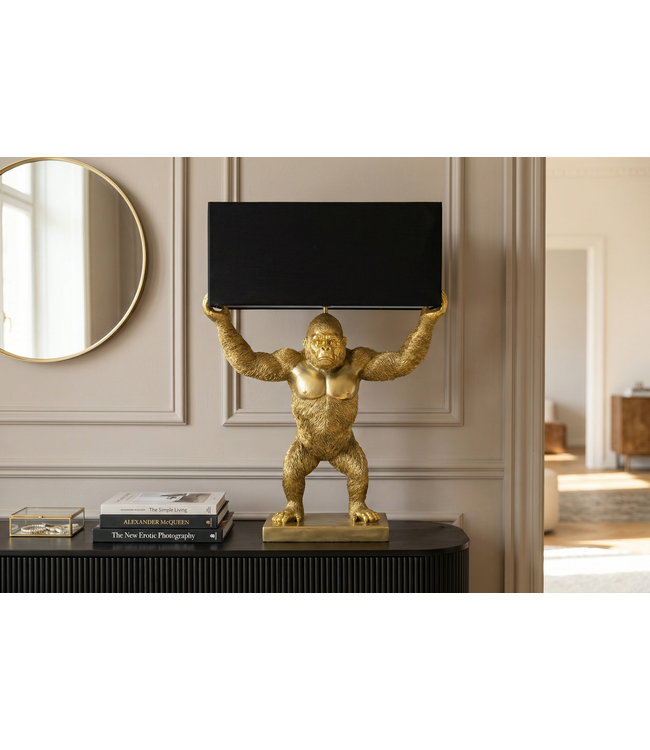 Invicta Interior Tafellamp KING APE 65cm zwart goud - 48002