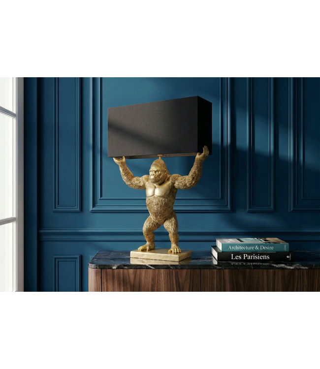 Invicta Interior Tafellamp KING APE 65cm zwart goud - 48002