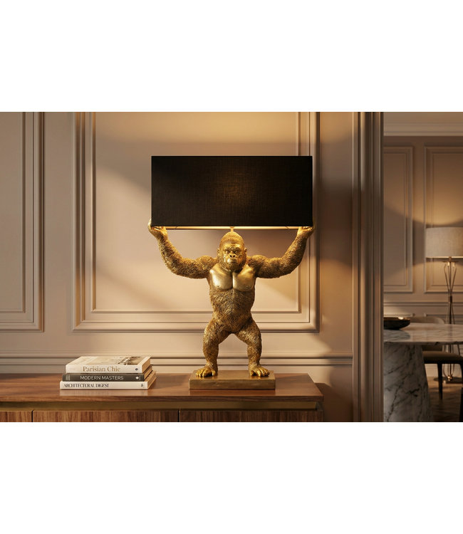 Invicta Interior Tafellamp KING APE 65cm zwart goud - 48002