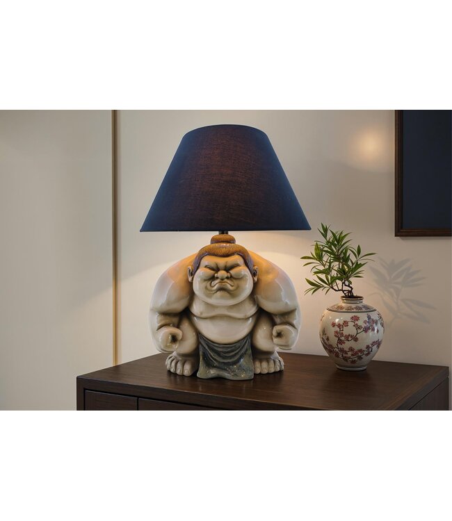 Invicta Interior Tafellamp SUMO 50 cm beige met zwarte kap - 48024