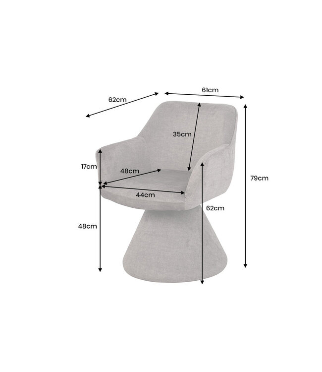 Invicta Interior Draaistoel AMBIENTO 180° met armleuningen en automatische terugkeerfunctie - 70017