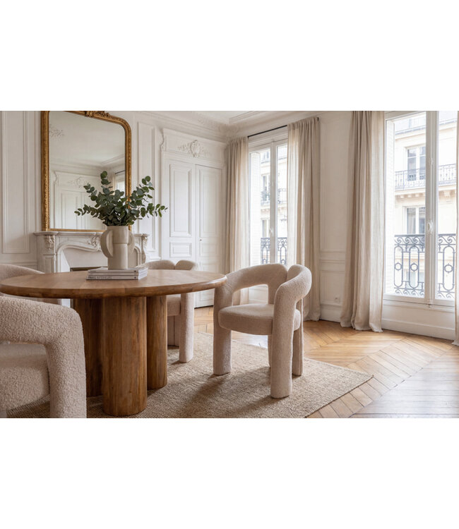 Invicta Interior Stoel ARCH beige teddyfleece fauteuil - 70012