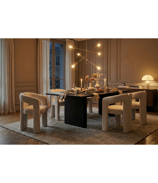 Invicta Interior Stoel ARCH crème wit teddyfleece fauteuil - 70010