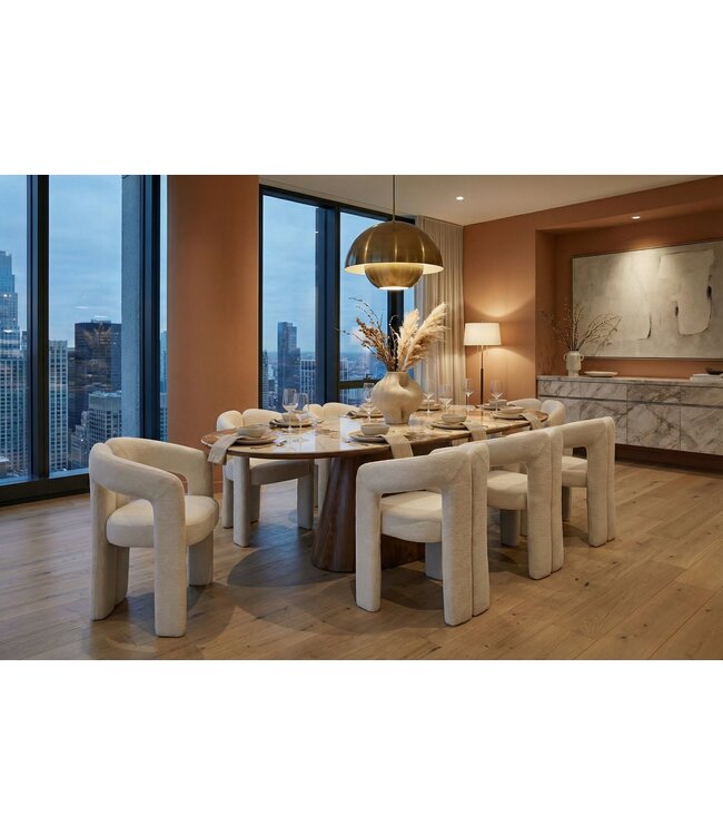 Invicta Interior Stoel ARCH crème wit teddyfleece fauteuil - 70010