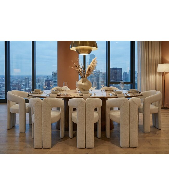 Invicta Interior Stoel ARCH crème wit teddyfleece fauteuil - 70010