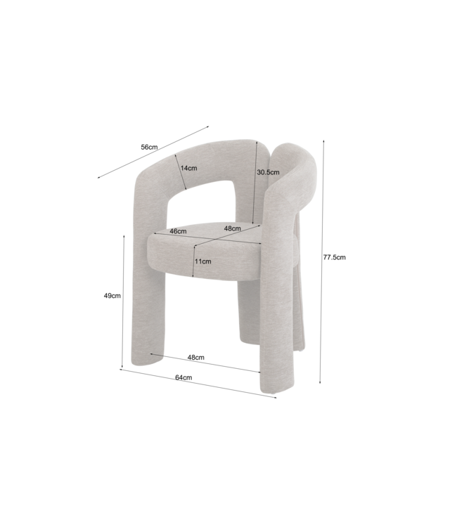 Invicta Interior Stoel ARCH greige teddyfleece fauteuil - 70011