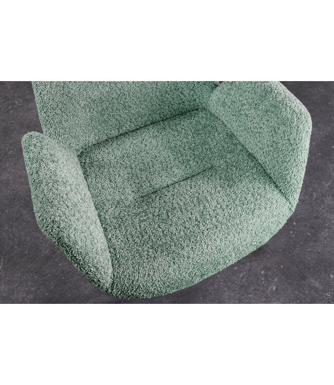 Invicta Interior Draaistoel BALTIC, 360° draaibaar, bouclé mint met eikenhouten poten naturel - 45164