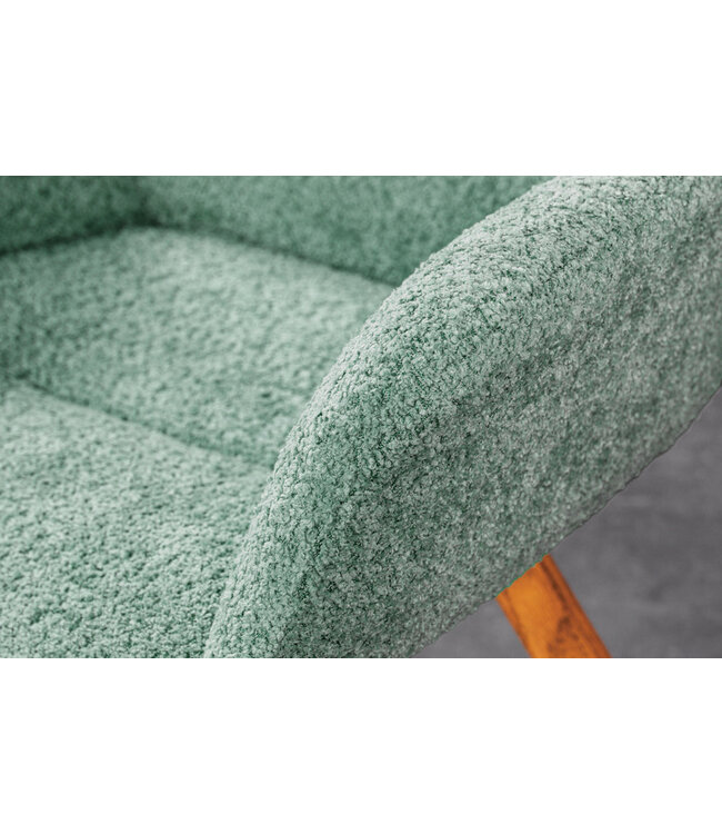 Invicta Interior Draaistoel BALTIC, 360° draaibaar, bouclé mint met eikenhouten poten naturel - 45164