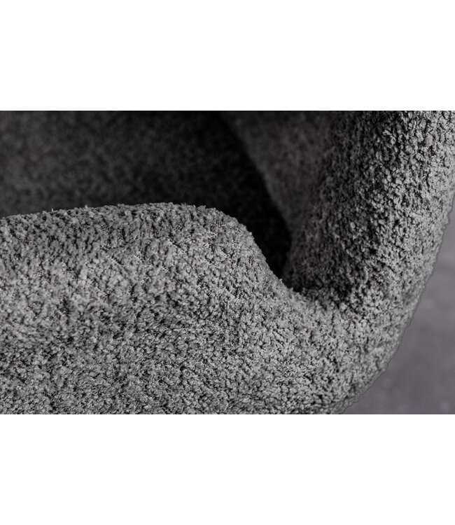 Invicta Interior Draaistoel BALTIC, 360° draaibaar, bouclé, donkergrijs met eikenhouten poten, naturel. - 45165