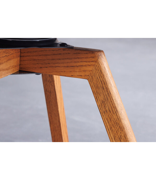 Invicta Interior Draaistoel BALTIC, 360° draaibaar, bouclé, donkergrijs met eikenhouten poten, naturel. - 45165