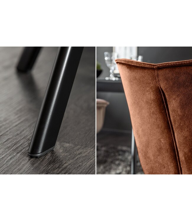 Invicta Interior Draaistoel THE DUTCH COMFORT, 180° draaibaar, met armleuningen, fluweel, roestbruin. - 46667