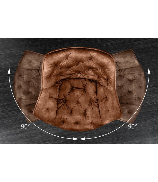 Invicta Interior Draaistoel THE DUTCH COMFORT, 180° draaibaar, met armleuningen, fluweel, roestbruin. - 46667