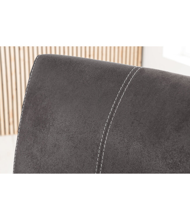 Invicta Interior Zwevende stoel SAMSON met zilverkleurige handgreep, microvezel grijs - 35768