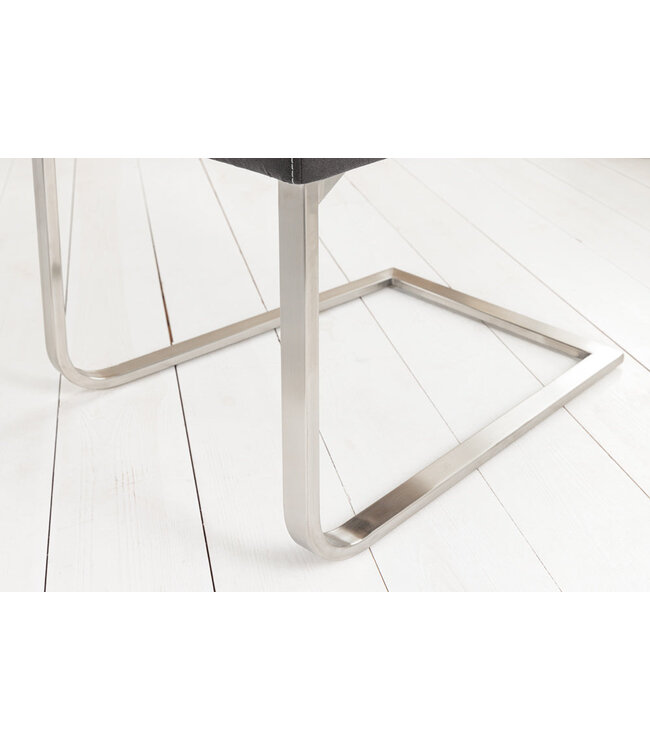 Invicta Interior Zwevende stoel SAMSON met zilverkleurige handgreep, microvezel grijs - 35768