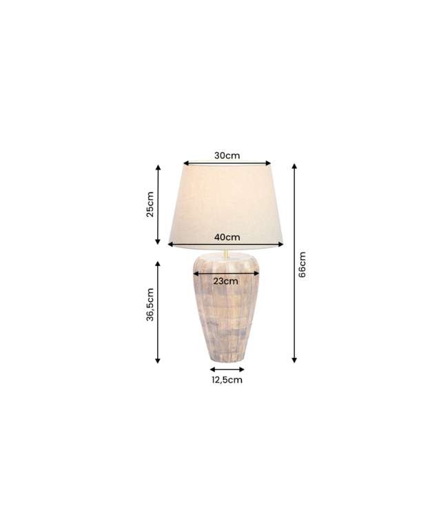 Invicta Interior Tafellamp PURE NATURE 65cm Mango - 48095