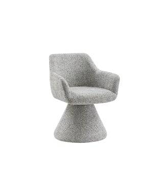 Invicta Interior Draaistoel AMBIENTO 180° met armleuningen, chenille stof, grijs, automatische terugkeerfunctie - 47790