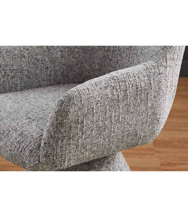 Invicta Interior Draaistoel AMBIENTO 180° met armleuningen, chenille stof, grijs, automatische terugkeerfunctie - 47790