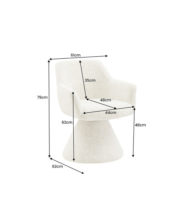 Invicta Interior Draaistoel AMBIENTO 180° met armleuningen, chenille stof, grijs, automatische terugkeerfunctie - 47790