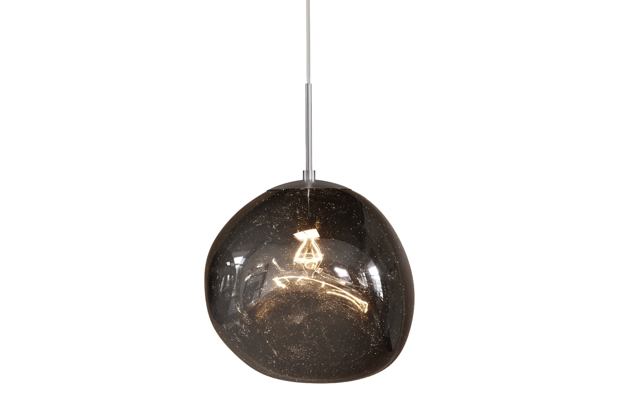 Hanglamp LIQUID DIAMOND 35 cm, glas met rooklook - 46019 afbeelding