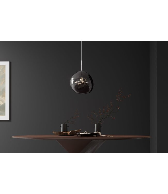 Invicta Interior Hanglamp LIQUID DIAMOND 35 cm, glas met rooklook - 46019