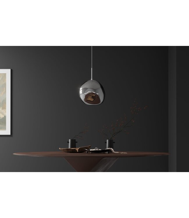 Invicta Interior Hanglamp LIQUID DIAMOND 35 cm, glas met rooklook - 46019