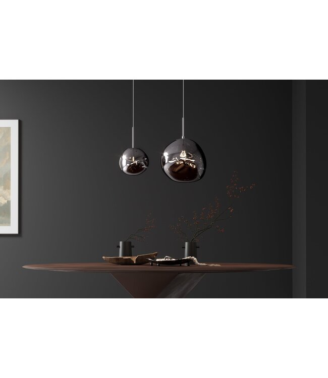 Invicta Interior Hanglamp LIQUID DIAMOND 35 cm, glas met rooklook - 46019