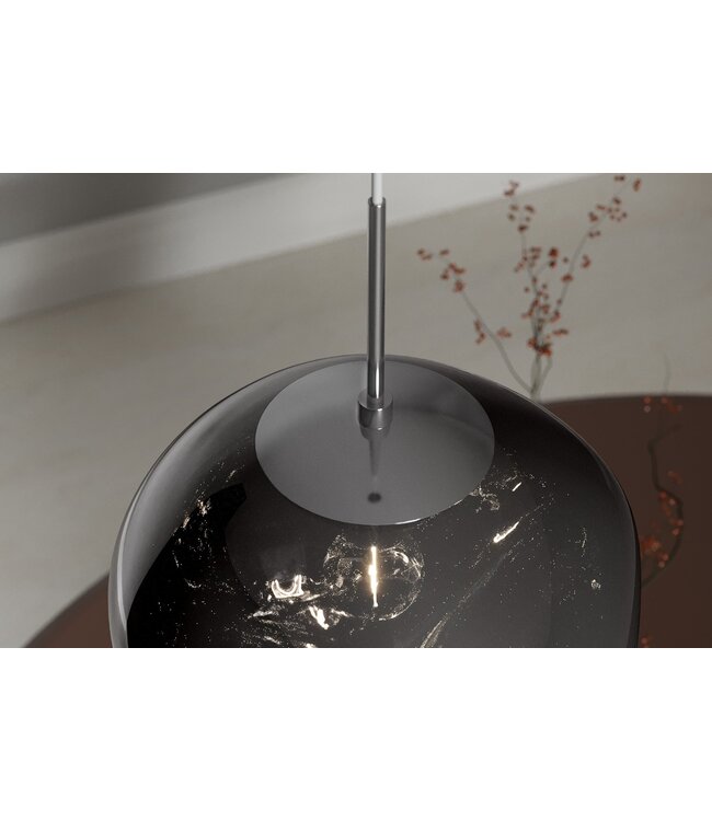 Invicta Interior Hanglamp LIQUID DIAMOND 35 cm, glas met rooklook - 46019