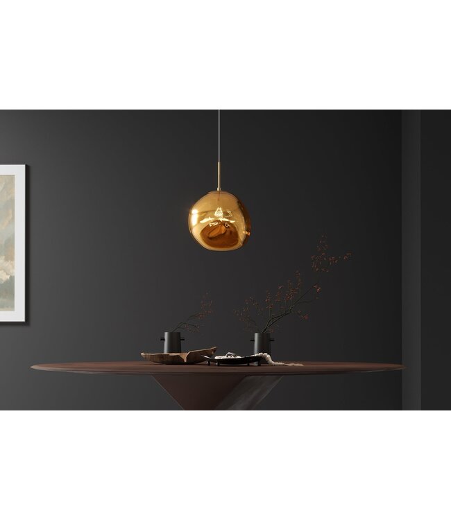 Invicta Interior Hanglamp LIQUID DIAMOND 35cm glas goud - 46017