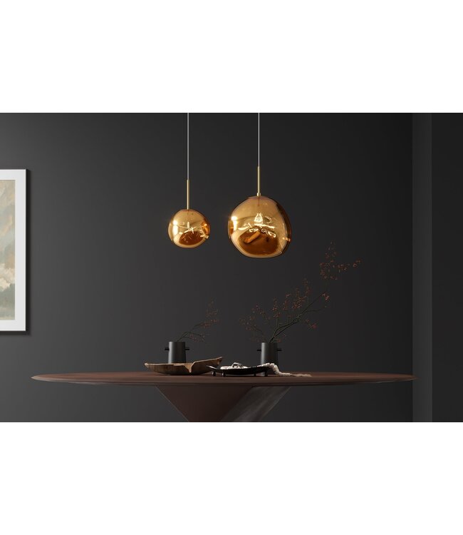 Invicta Interior Hanglamp LIQUID DIAMOND 35cm glas goud - 46017