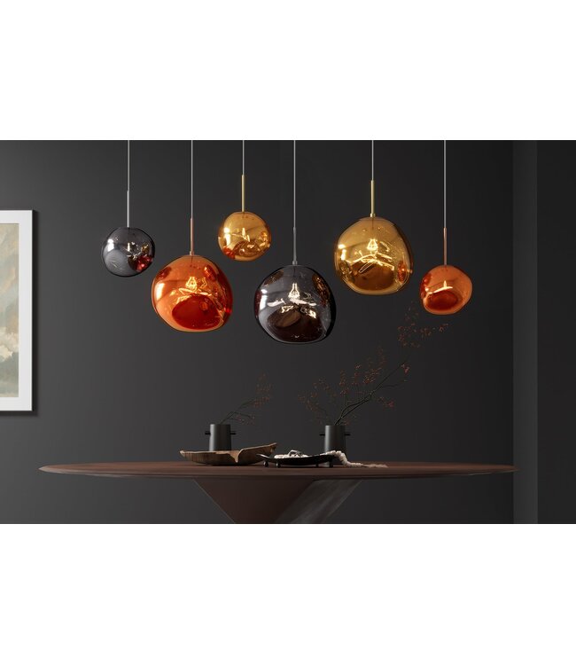 Invicta Interior Hanglamp LIQUID DIAMOND 35cm glas goud - 46017