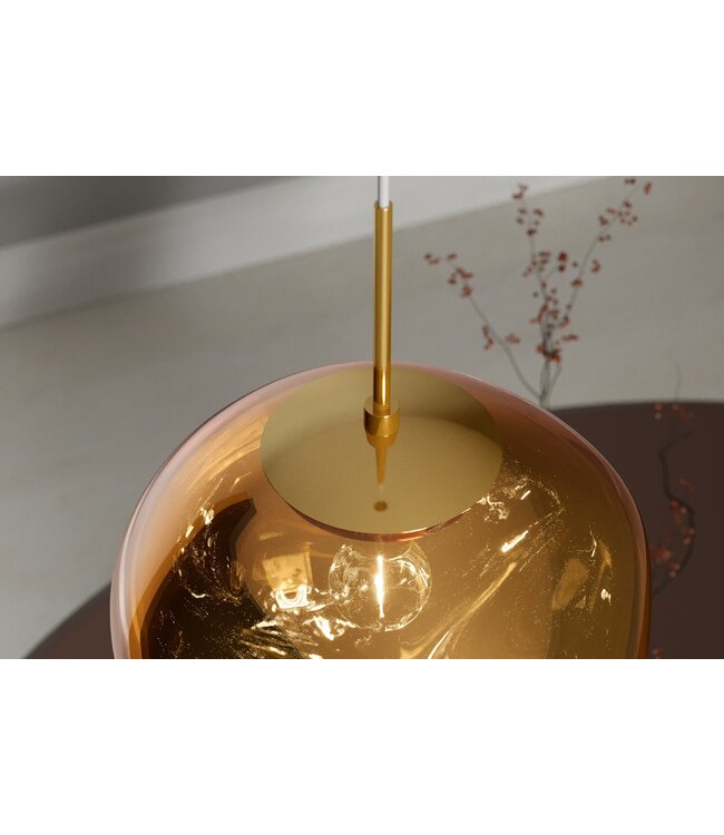 Invicta Interior Hanglamp LIQUID DIAMOND 35cm glas goud - 46017