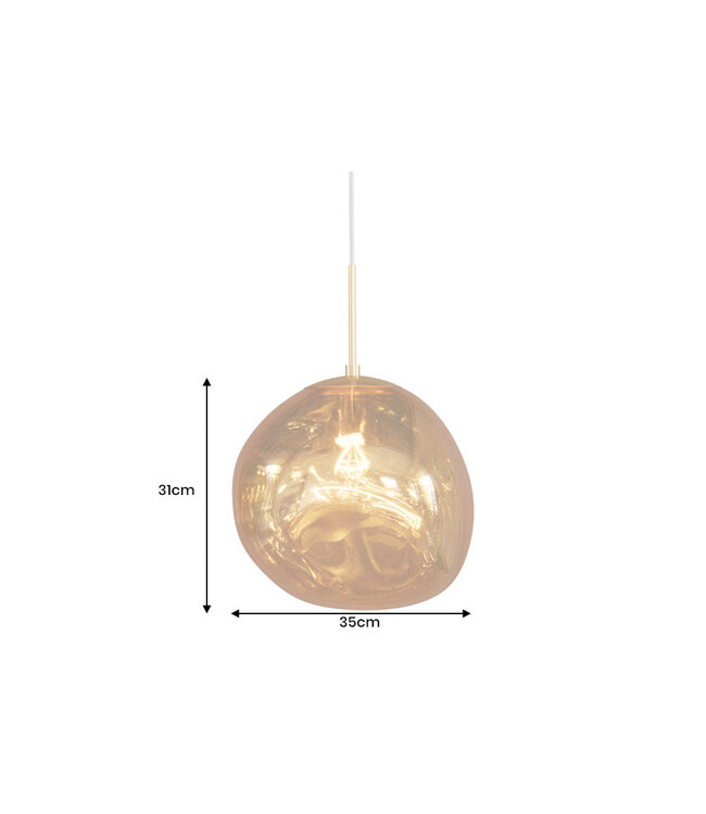 Invicta Interior Hanglamp LIQUID DIAMOND 35cm glas goud - 46017