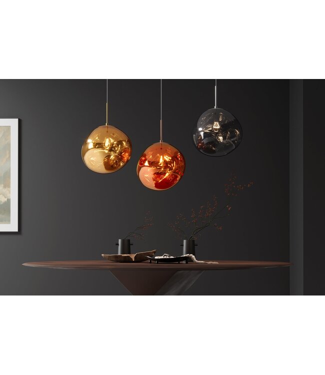 Invicta Interior Hanglamp LIQUID DIAMOND 35 cm glas koper - 46018