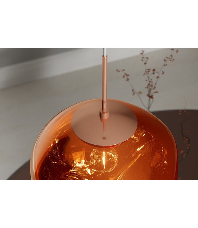 Invicta Interior Hanglamp LIQUID DIAMOND 35 cm glas koper - 46018