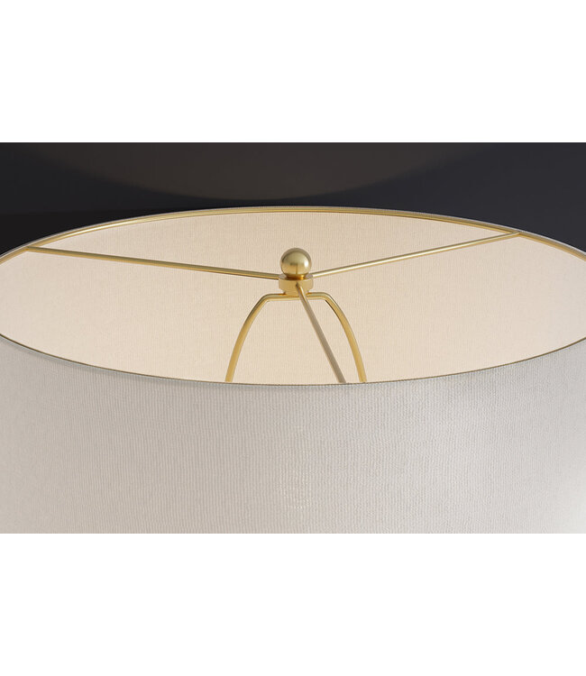 Invicta Interior Tafellamp ELEGANCIA 65 cm witte lampenkap keramiek wit goudkleurig - 46011