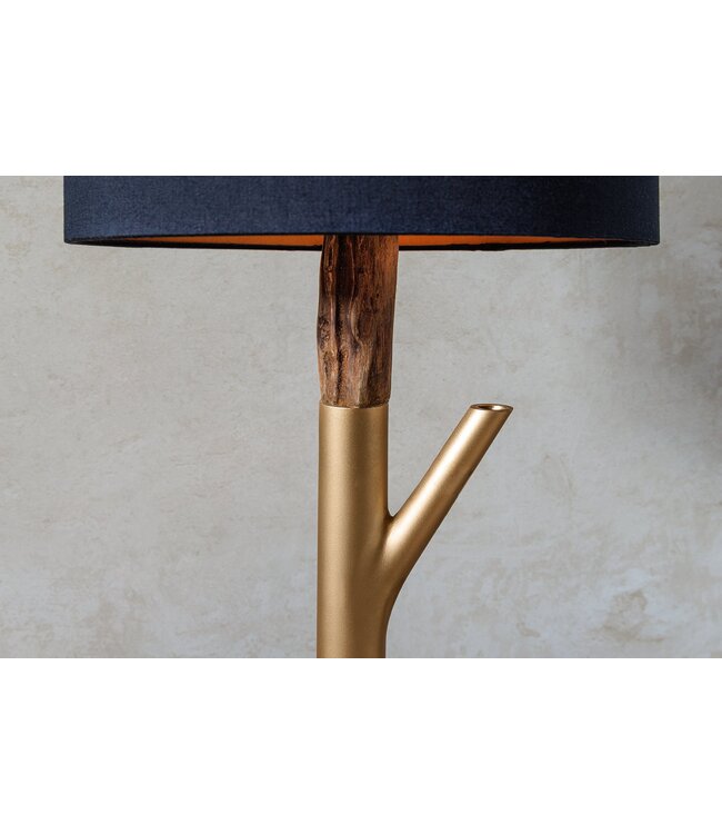 Invicta Interior Tafellamp JEWELRY 75 cm, frame van natuurlijk goud, lampenkap zwart - 45896