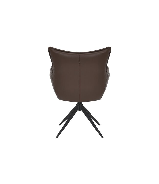 Invicta Interior Draaistoel VOGUE 360° met armleuningen, bruin kunstleer met zwart metalen frame - 47709