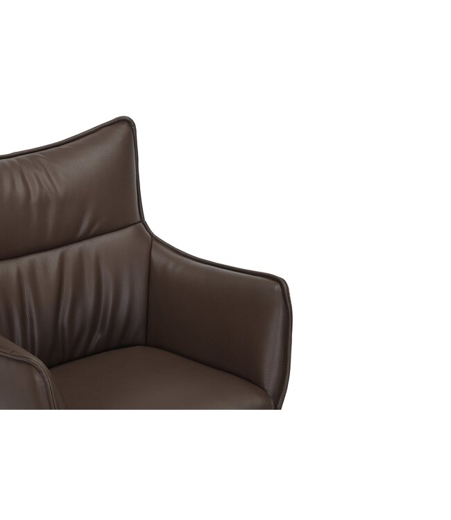 Invicta Interior Draaistoel VOGUE 360° met armleuningen, bruin kunstleer met zwart metalen frame - 47709