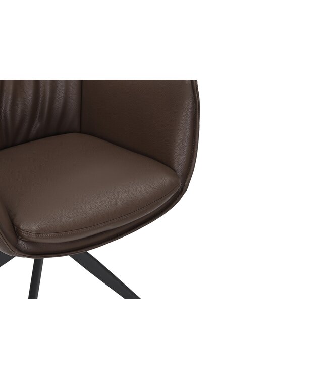 Invicta Interior Draaistoel VOGUE 360° met armleuningen, bruin kunstleer met zwart metalen frame - 47709