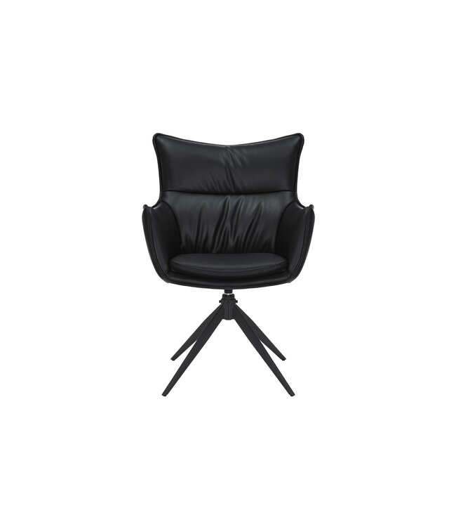 Invicta Interior Draaistoel VOGUE 360° met armleuningen, zwart kunstleer met zwart metalen frame - 47708