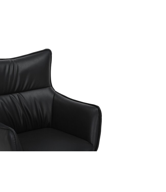 Invicta Interior Draaistoel VOGUE 360° met armleuningen, zwart kunstleer met zwart metalen frame - 47708