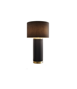 Invicta Interior Tafellamp ELEGANCIA 70 cm zwarte lampenkap keramiek zwart goud - 46010-1-S