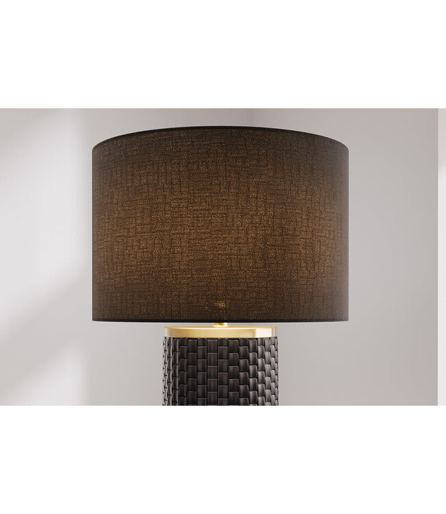 Invicta Interior Tafellamp ELEGANCIA 70 cm zwarte lampenkap keramiek zwart goud - 46010-1-S