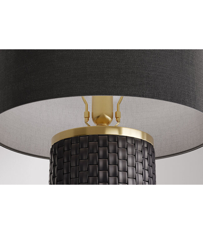 Invicta Interior Tafellamp ELEGANCIA 70 cm zwarte lampenkap keramiek zwart goud - 46010-1-S