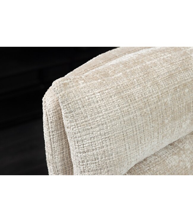 Invicta Interior Draaistoel BIG GEORGE met armleuningen van champagnekleurige chenillestof, draaibaar. - 47518