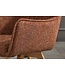 Invicta Interior Draaistoel VOGUE 360° met armleuningen, gestructureerde stof, roestbruin, met eikenhouten frame, naturel. - 47706