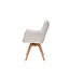 Invicta Interior Draaistoel VOGUE, 360° draaibaar, met beige, gestructureerde stof en een naturel eikenhouten frame. - 47705