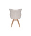 Invicta Interior Draaistoel VOGUE, 360° draaibaar, met beige, gestructureerde stof en een naturel eikenhouten frame. - 47705