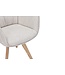 Invicta Interior Draaistoel VOGUE, 360° draaibaar, met beige, gestructureerde stof en een naturel eikenhouten frame. - 47705